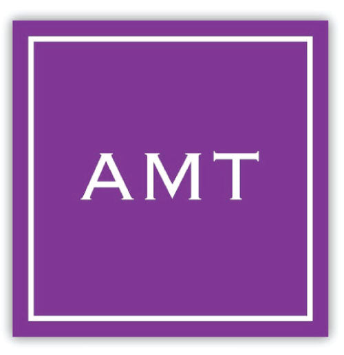 Purple 3-letter Monogram Stickers