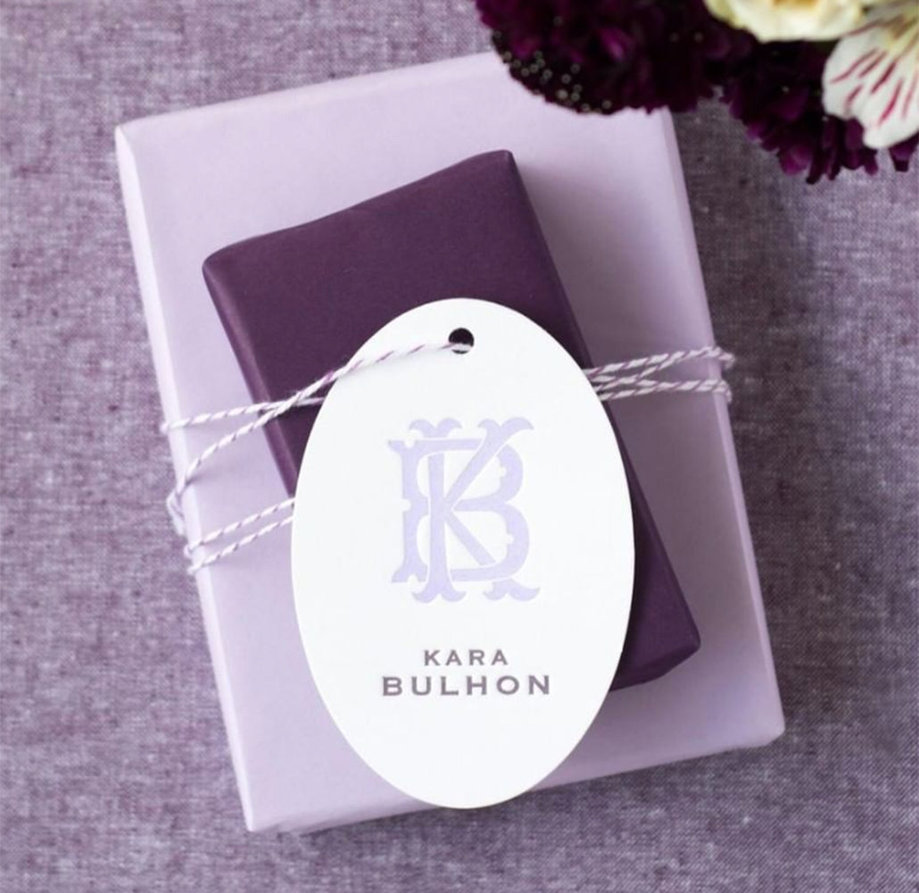 25 Custom Lavender Letterpress Gift Tags