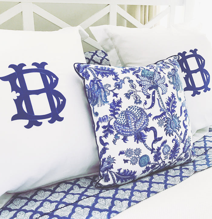 Custom Euro Shams with Duogram Monogram