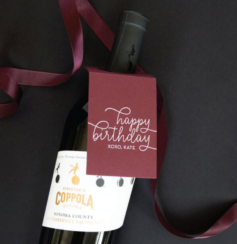 Happy Birthday Wine Tag