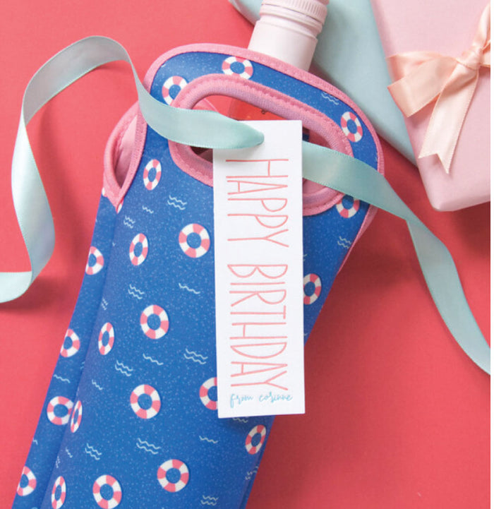 Happy Birthday 2-Color Letterpress Gift Tags